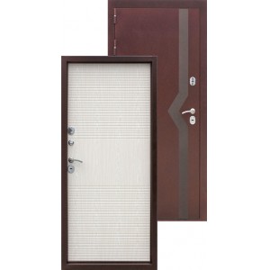 Дверь металлическая входная ISOTERMA 10 см Медный антик Беленый дуб